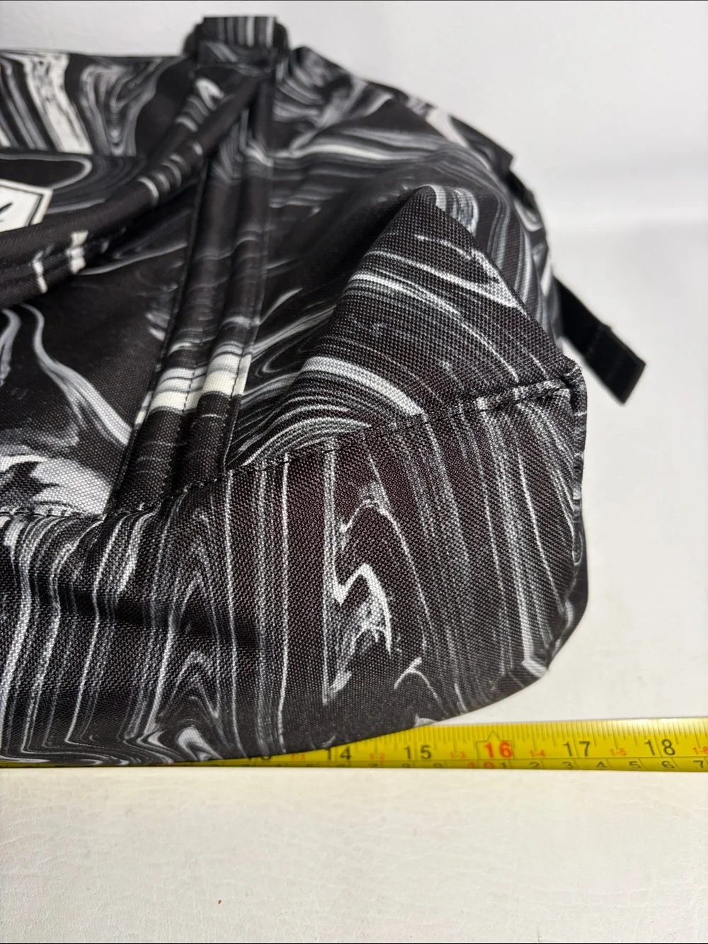 Herschel Supply Co. Black and White Marble Swirl Print Diaper Bag Double Handles